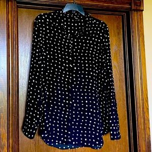 Massimo black and white print blouse. Size Large